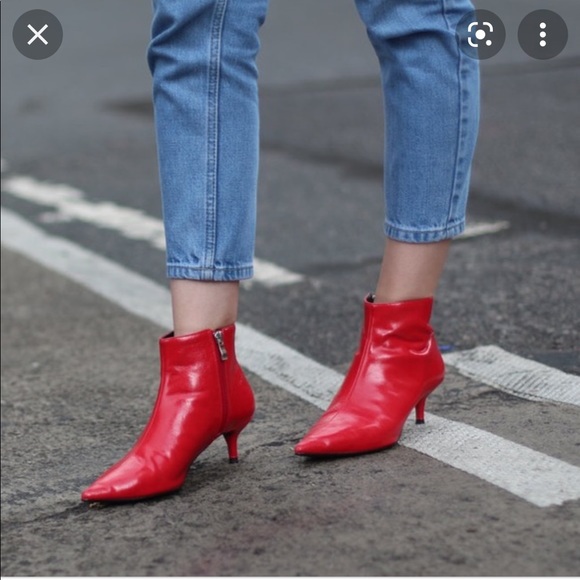 zara red booties